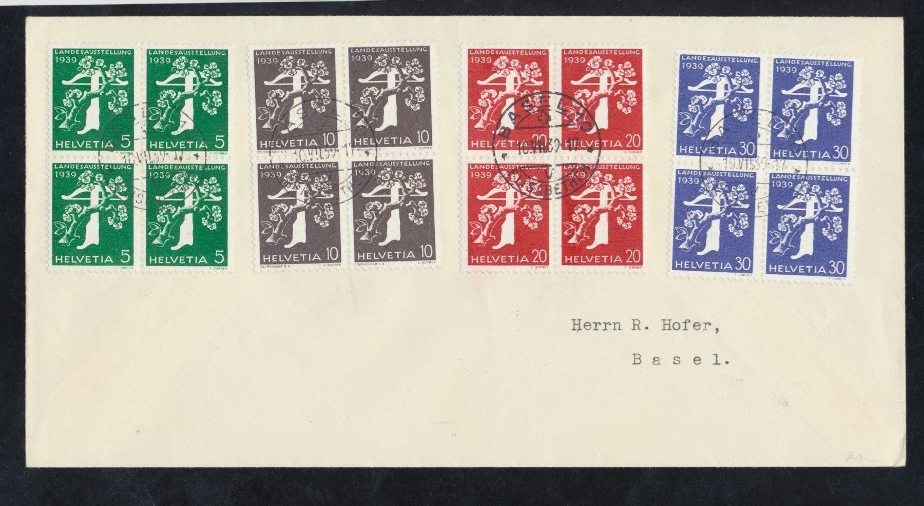 Alle Briefmarken: 1939 Satzbrief VB Landi deutsch – Gebraucht aus Schnottwil von Chasarmar