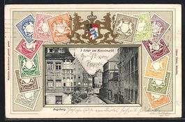 Augsburg, Erker am Kesselmarkt, Passepar