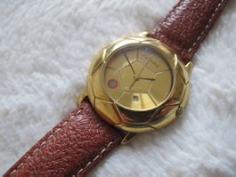 F.M Du Roy Uhr UEFA Fussball 90er Jahre Vergoldet Läuft