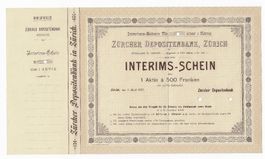 Zürcher Depositenbank - Interims-Schein