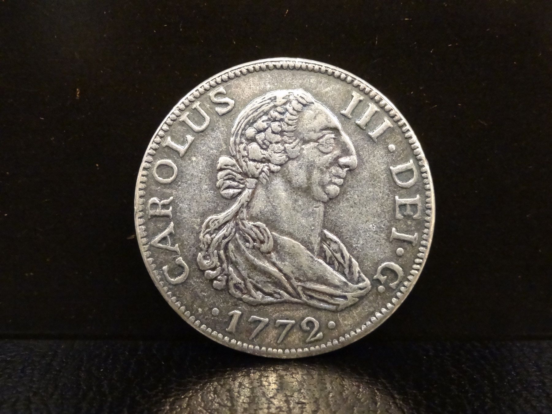 Tutti le monete: REPLIKA einer antiken Silbermünze  HISPANIARUM REX 1772 – Usato da Kerzers venduto da djstarsky73
