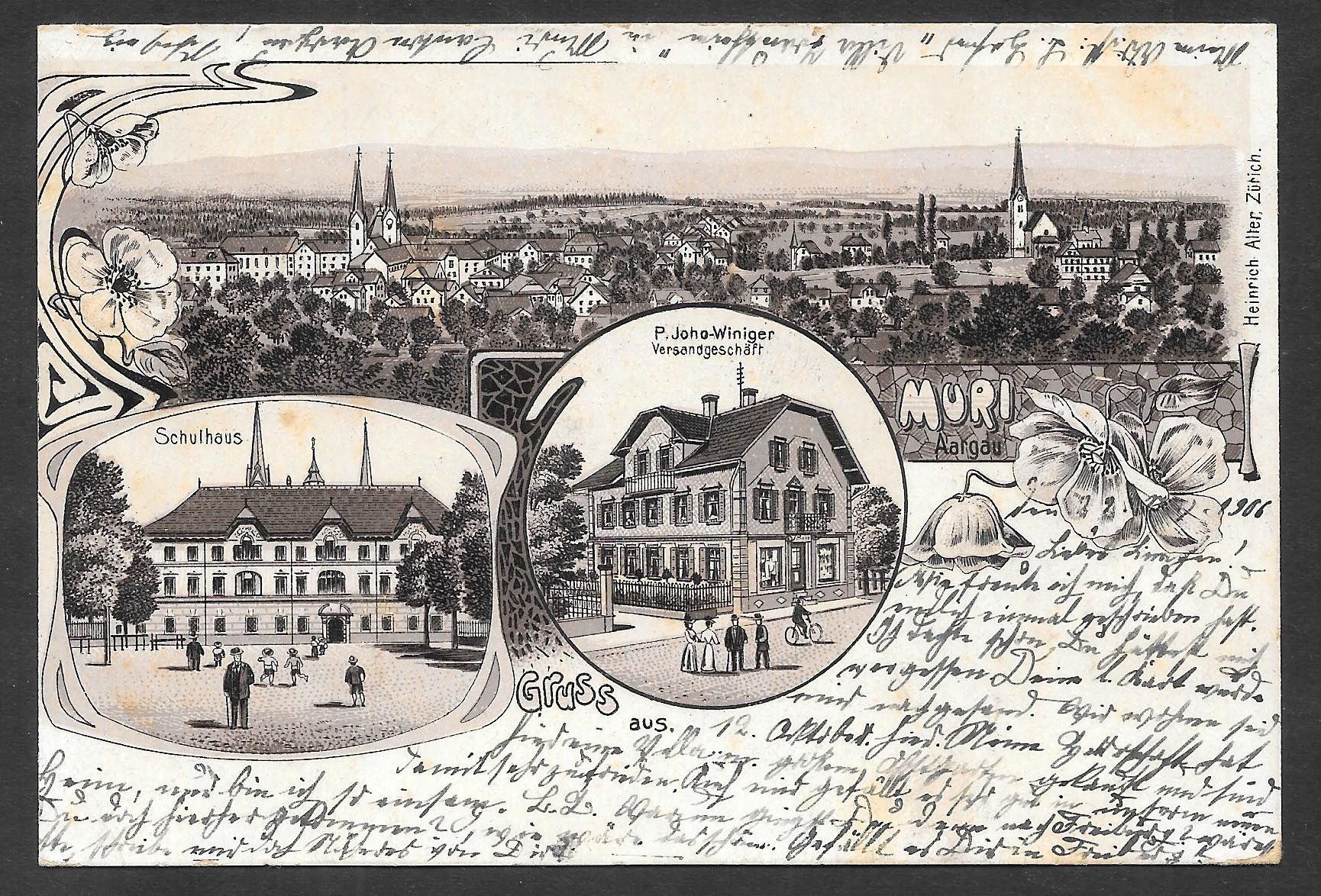 Cartoline postali: Muri braune Lithografie 3 Bilder Versandgeschäft etc. – Usato da Olten venduto da clotaldi