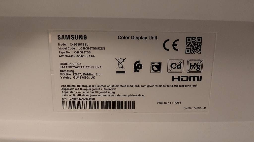 Monitor: Samsung Odyssey G9-G95T – Usato da Oberbütschel venduto da MINERCOIN 3