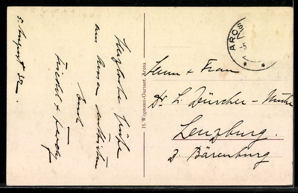 Cartoline postali: Arosa, Teilansicht mit Kirche und Bergpa – Usato da Berlin venduto da bartko-reher 1