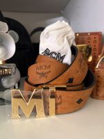 MCM Gürtel Cognac/Gold – wie neu