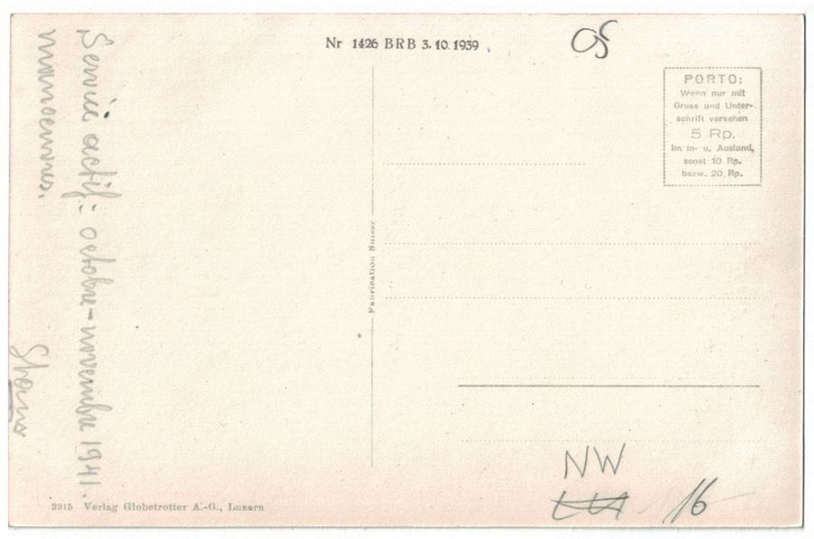 Cartoline postali: Hergiswil NW, datiert 1941 – Usato da Frauenfeld venduto da POML 1