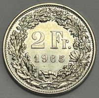 2 Franken - stehende Helvetia - 1965 B  (Silber .835)