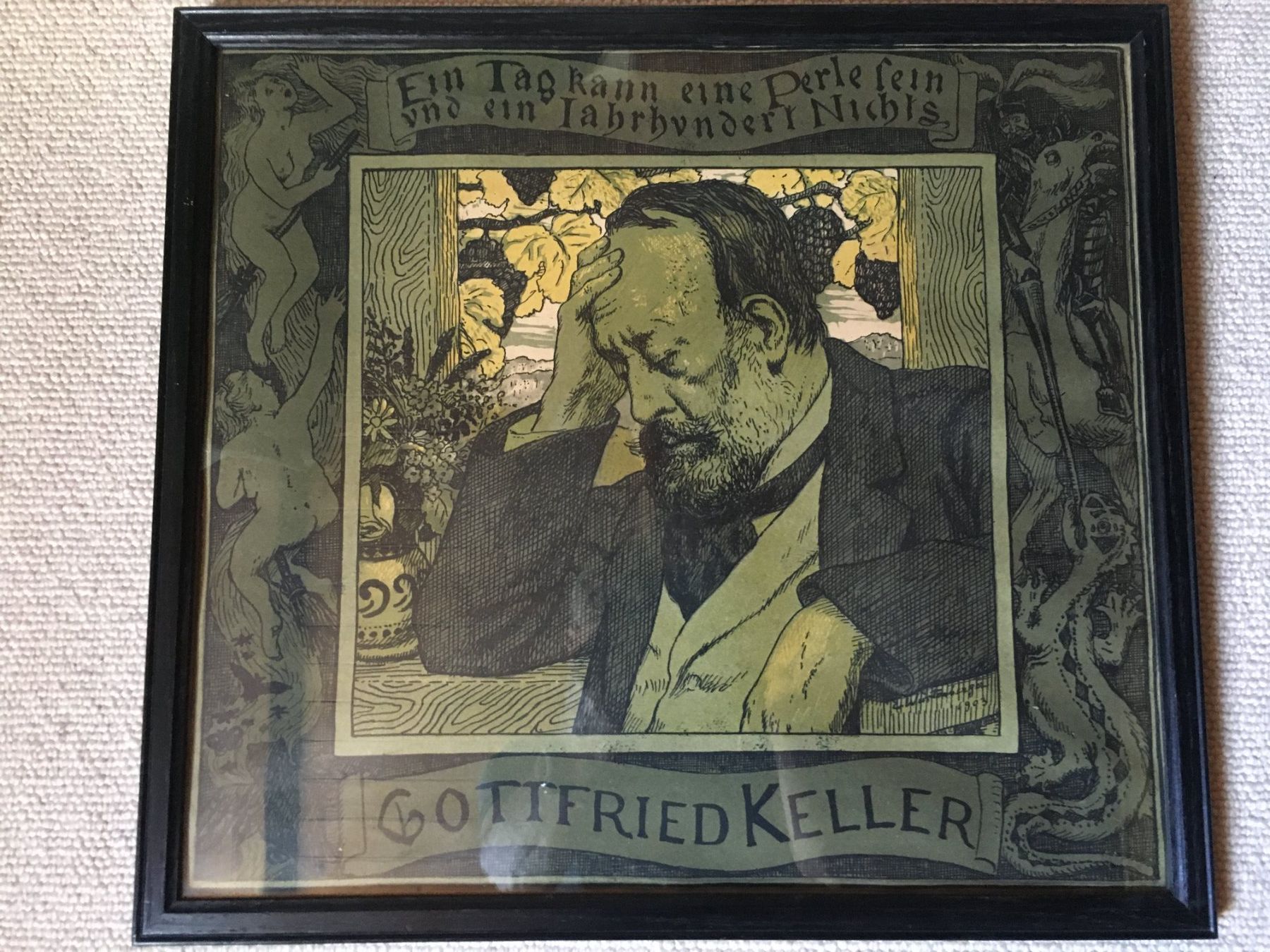 Grafica & Litografie: seltene antike Litho, Gottfried Keller – Usato da Männedorf venduto da Amleto3