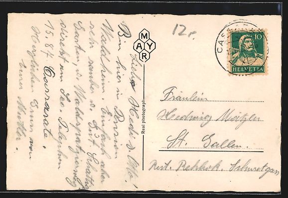 Cartoline postali: Cassarate, Blick vom Lago di Lugano auf  – Usato da Berlin venduto da bartko-reher 1