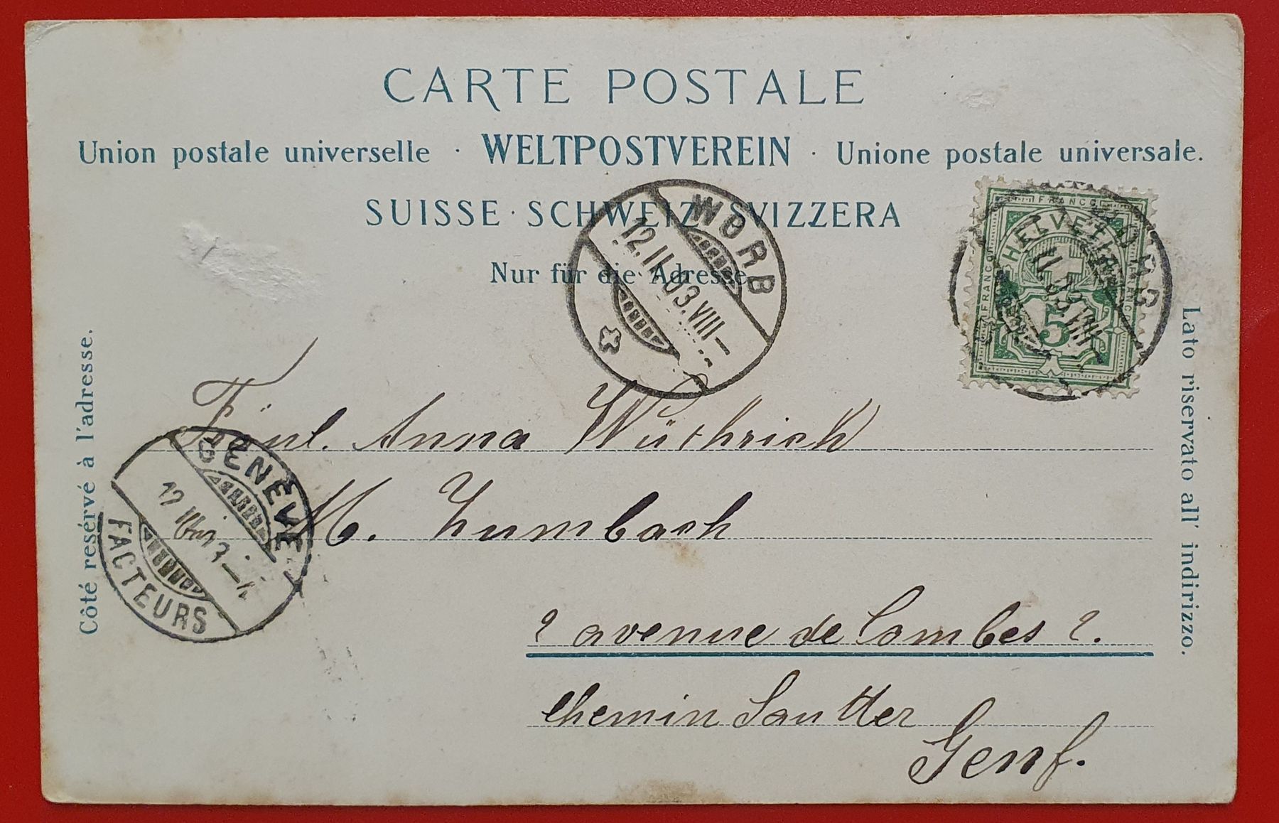 Cartes postales: Worb 1903 – D'occasion à Kreuzlingen par Rschweiz1 1