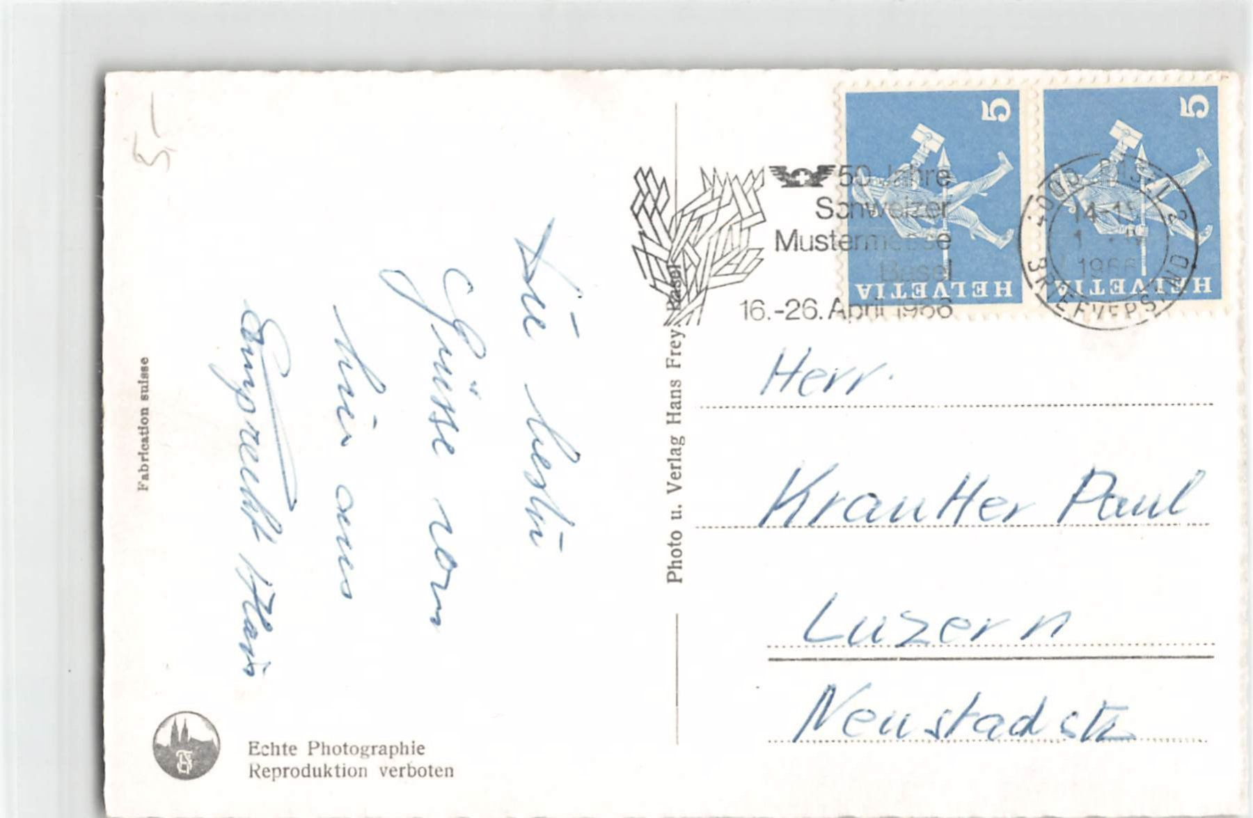 Cartoline postali: Gruss aus BASEL - Stadt Casino 1966 – Usato da Winterthur venduto da SchatzchischtliWinti 1
