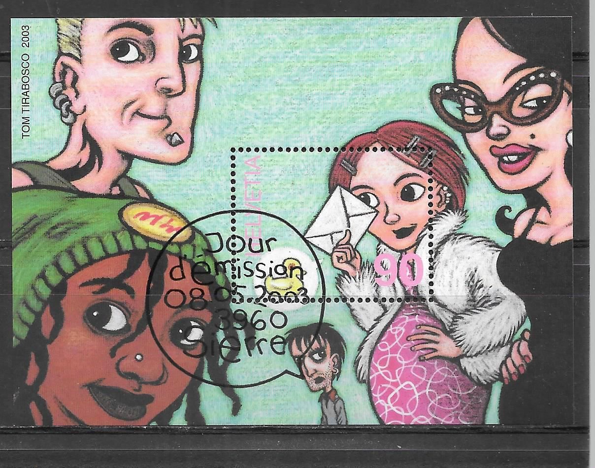 Tutti i francobolli: Sonderblock 1092 Comics ET Sierre 8.5.2003 – Nuovo (secondo la descrizione) da Olten venduto da clotaldi
