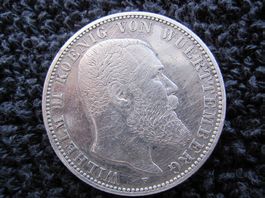 Silbermünze Wilhelm II, König von Württemberg, 1902, 2 Mark
