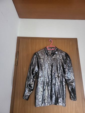 Chemise Julie Tess Paris argentée vintage taille L