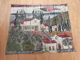 Italien-Souvenir: Batik "Toskana" Grossformat, 114 x 93 cm