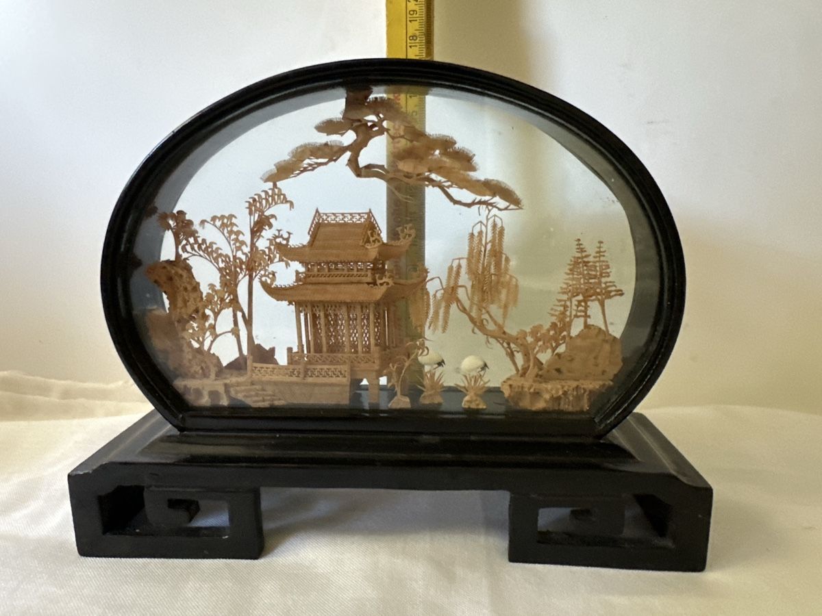 Xilografie: Chinesische Holzschnitzerei mit Pagode und Baum, Nr. 213 – Usato da Zürich venduto da Chaeffeler 7