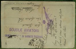 AK  mit Stempel “Scuole aviatori Lonate Pozzolo“, um 1925