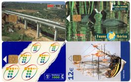 4 diverse Motiv Telefonkarten von SPANIEN