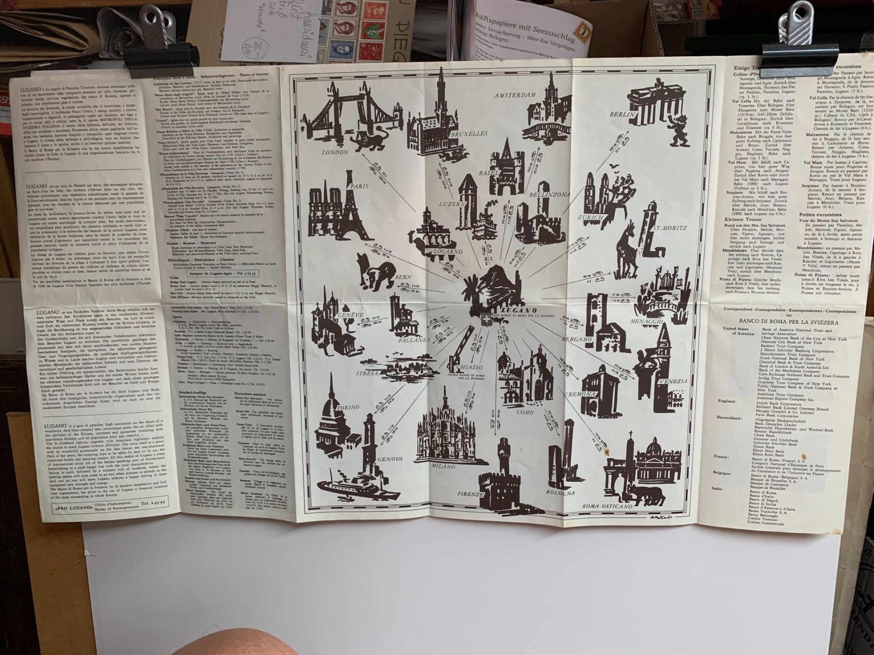 Cartoline postali: Ticino - Lugano - "Pianta turistica". – Usato da Sorengo venduto da 74in 1