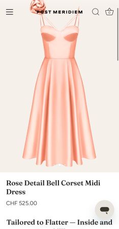 Post Meridiem Midi Dress Peach Rosa XS (XXS) NEU Original