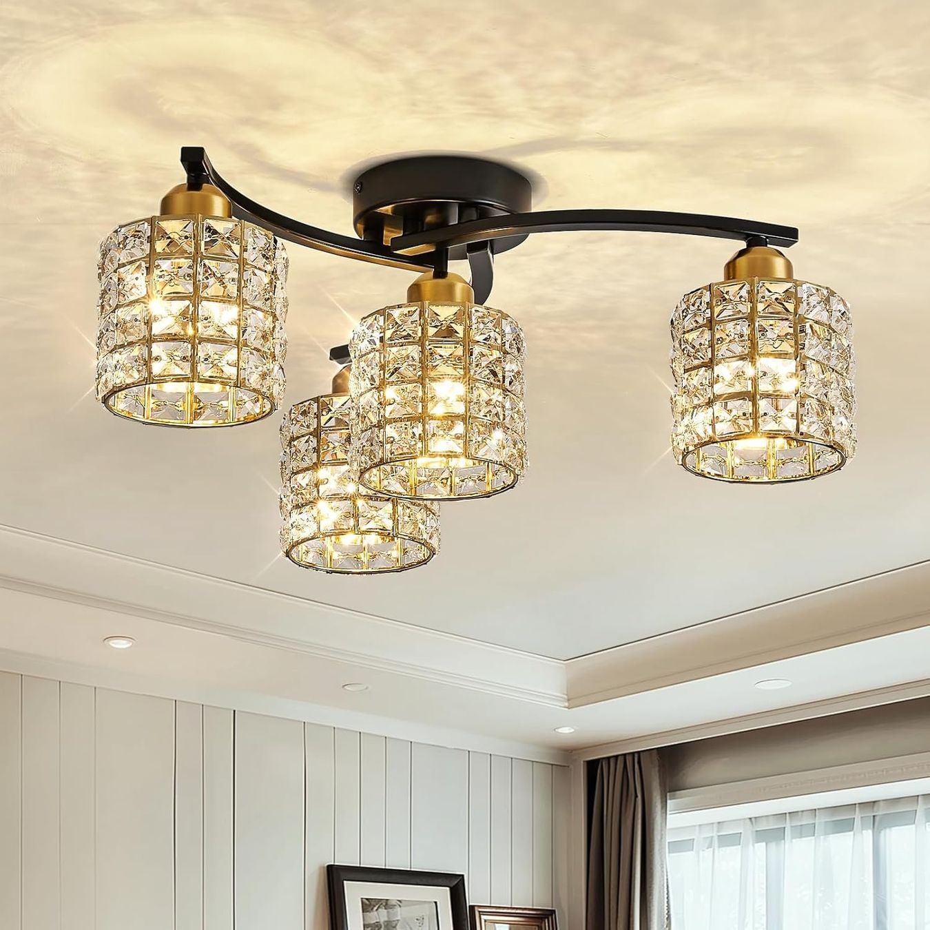 Lampadari & plafoniere: Kristall Deckenlampe Lampe Moderne 4-Lichter Kronleuchter – Nuovo e nell'imballaggio originale da Wittenbach venduto da VELARO