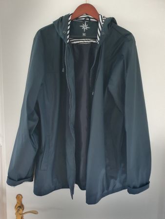 Herrenjacke lang, Fischermanstyle, gummiert, blau XL
