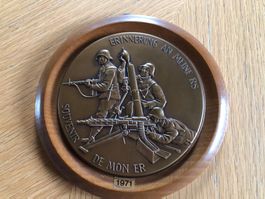 Bronze Militär Erinnerungs-Plakette RS 1971 Wídmer