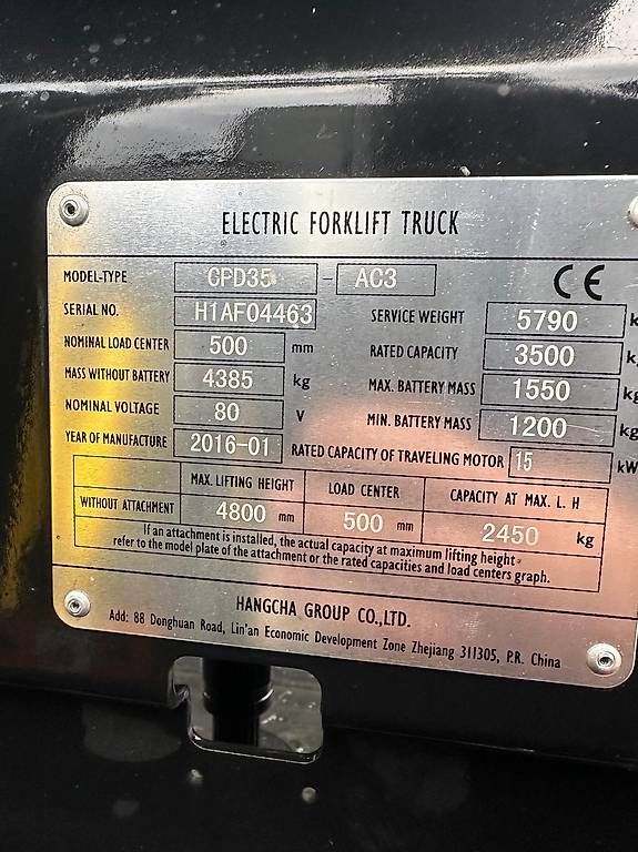 Carrelli elevatori e a forche: Hangcha Elektro Stapler 3500KG – Usato da Ramsen venduto da HammerTools 3