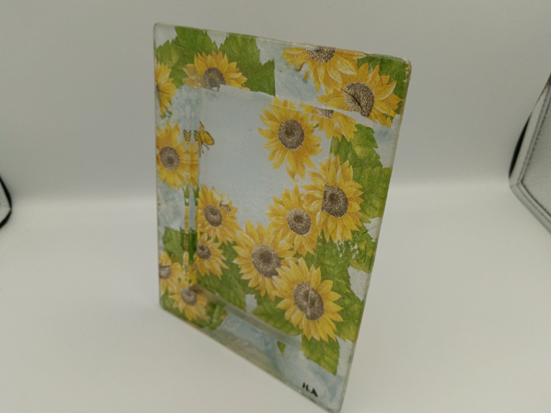 Cadres de tableaux: Glas-Bilderrahmen mit Sonnenblumen – Neuf (Voir description) à Bäch SZ par Swissy46 2