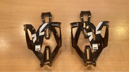 2x CUSTOM RACE Flaschenhalter schwarz weiss