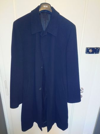 BOSS Herren Wollmantel lang schwarz Gr. 52