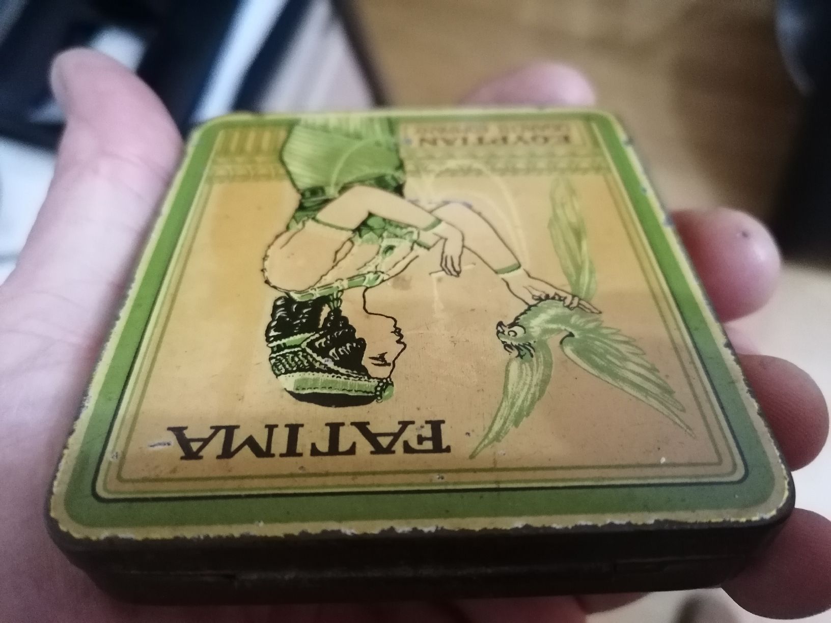 Tabacchi: Antike Blechdose Fatima 20 Zig. ca. 1900  – Usato da Zürich venduto da Tin4Life 3