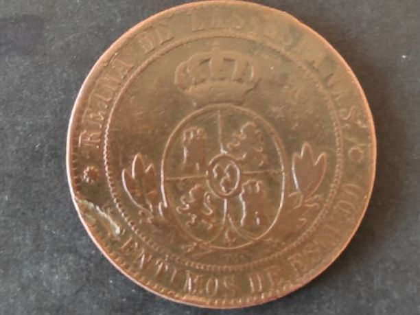 Alle Münzen: 5 centimos escudo Espagne 1868 – Gebraucht aus Couvet von lulul 1