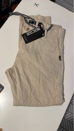 Indicode trousers beige drawstring new with tags