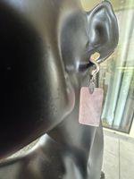 Ohrringe mit Rosenquarz, neu. Handarbeit