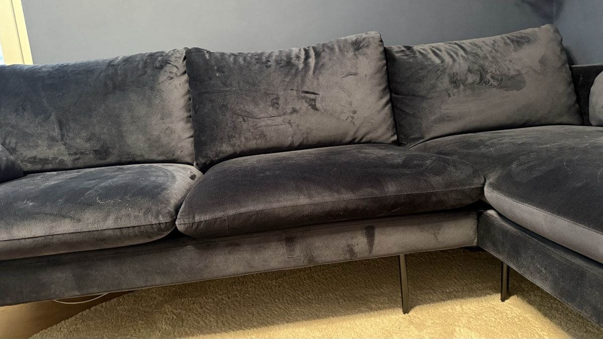 Divani: Ecksofa Samt Longchair Jack & Alice Dunkelblau 242cm – Usato da Wetzikon ZH venduto da len_cmz7 4