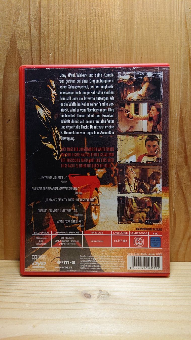 Tous les DVDs: RUNNING SCARED DVD mit Paul Walker – D'occasion à Wilderswil par Exebub 1