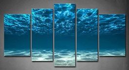 Wall Art Ozean Bilder Leinwand 5 Teilig Wandbilder Blau