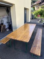 Bierbankgarnitur 80cm Holz Metall gebraucht