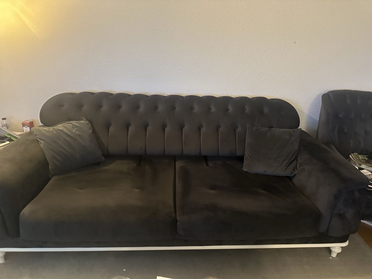 Divani: 3+3+1 Couchgarnitur in Dunkelgrau – 2 Sofas & 1 Sessel – Usato da Egg b. Zürich venduto da relab01