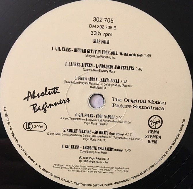 Schallplatten: Absolute Beginners - Soundtrack (LP) – Gebraucht aus Grüningen von azulgrisvinyl 6