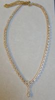 Elegante Halskette mit Strass-Steinen, goldfarben, neu!