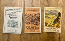 3 historische Karten Appenzell & Säntis – Original Schweizer
