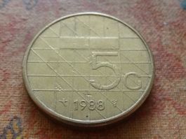 PAYS-BAS  Nederland  5  Gulden 1988  (P)