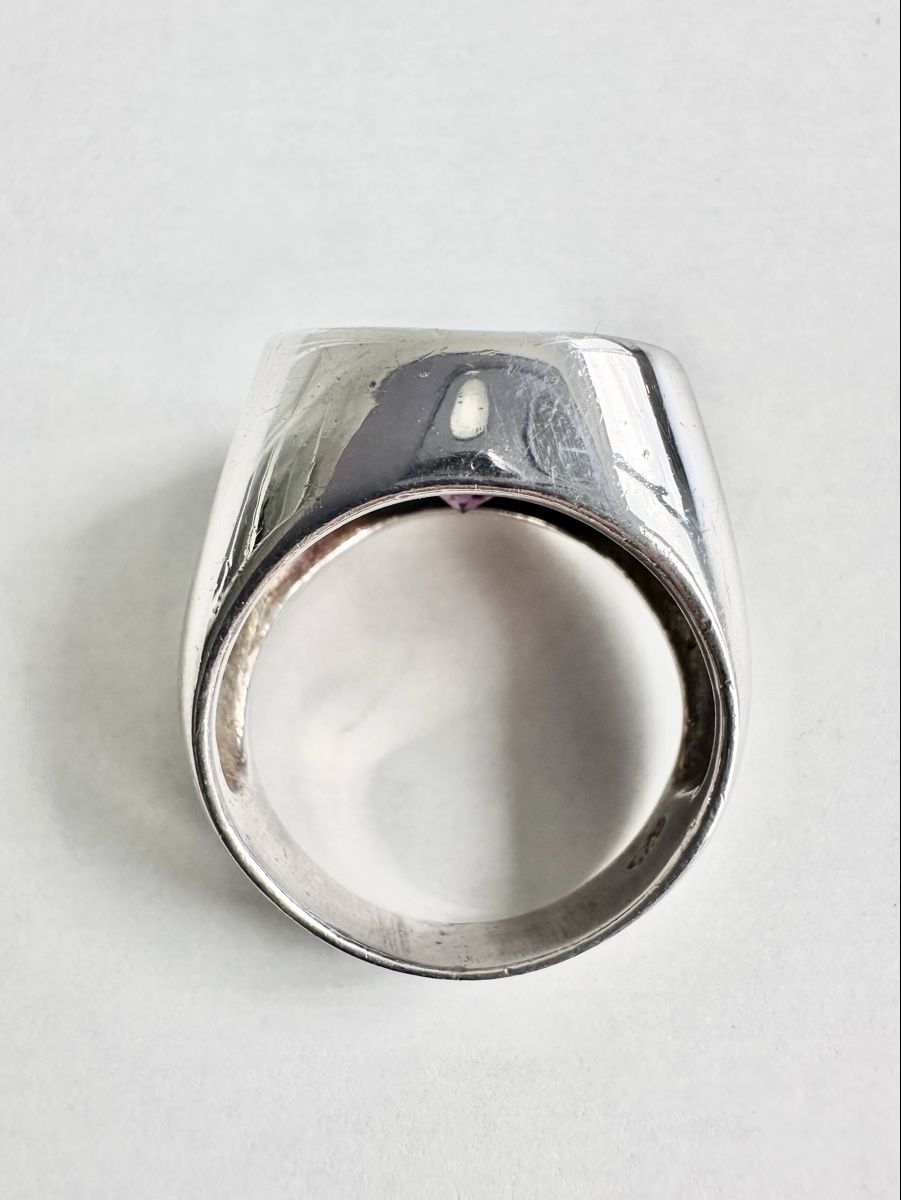 Anelli: Silverstar Statement-Ring mit violettem Stein / Gr. 60 – Usato da Bern venduto da neon317 4