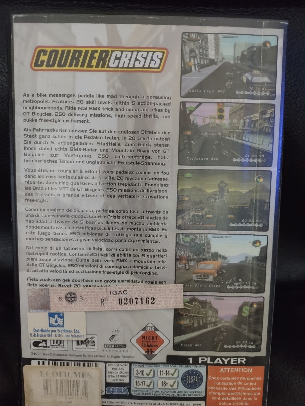 Sega Giochi: Box ONLY pour Sega Saturn Courier Crisis – Usato da Fribourg venduto da PastGame 1