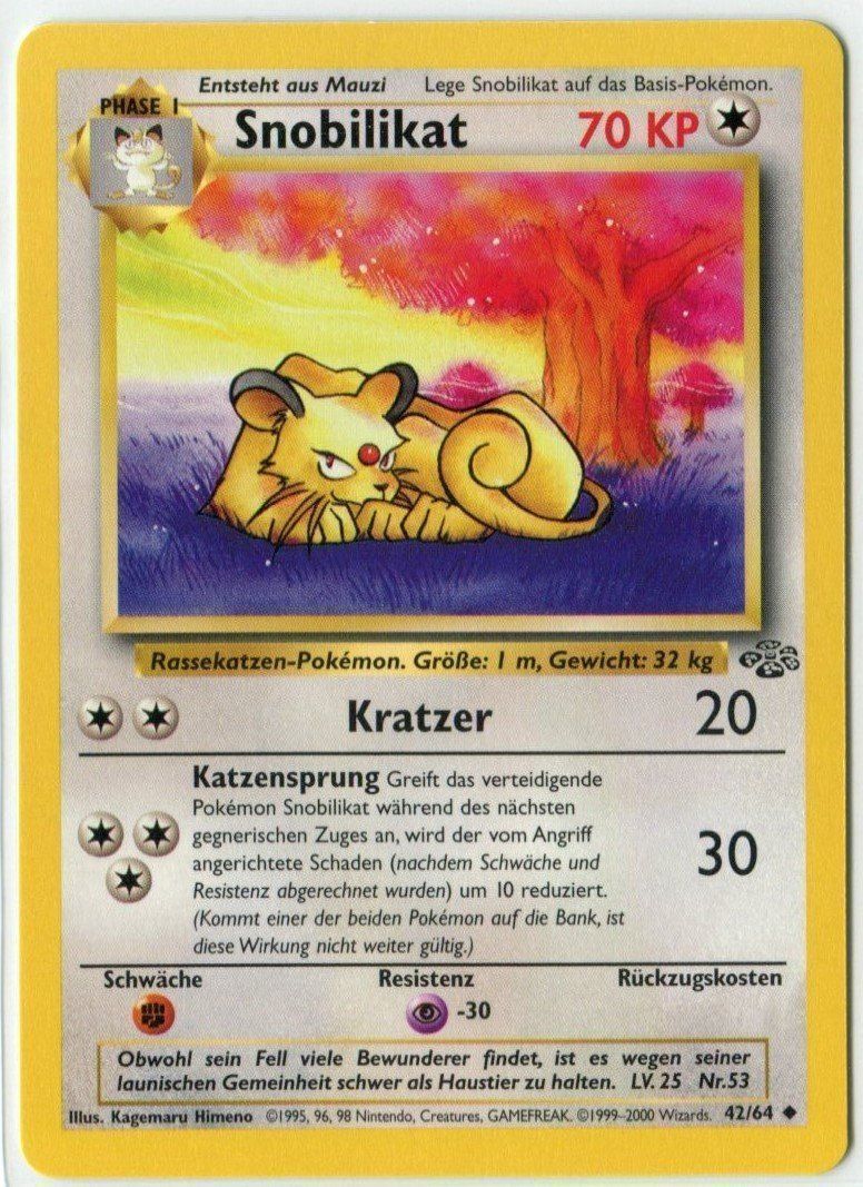 Pokémon Carte collezionabili: Snobilikat Dschungel 42/64 Deutsch Mint – Nuovo (secondo la descrizione) da Dornach venduto da Deco89