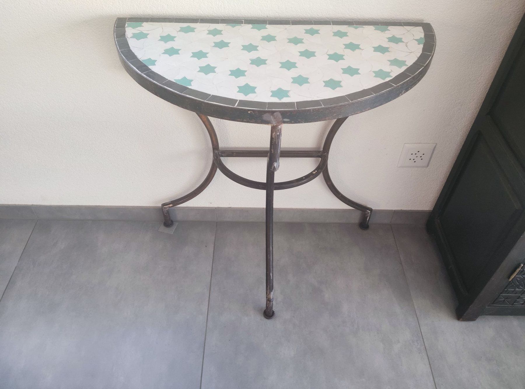 Tische: Authentique table demi-lune artisanale – Gebraucht aus Vicques von prairie0809
