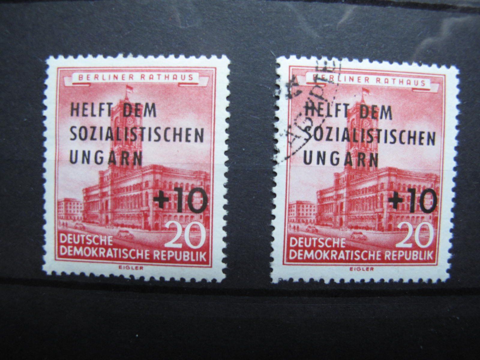 Tutti i francobolli: DDR 1956 Hilfe Ungarn ** / gest – Usato da Wil SG venduto da fva01