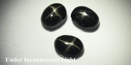 7,52 ct 3 diopsides étoilés noirs naturels